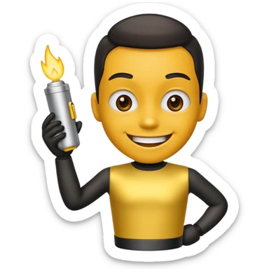 lighter as a cartoon character emoji sticker