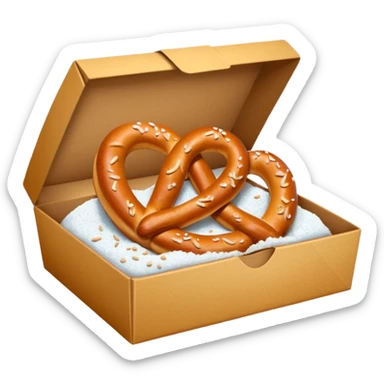 Pretzel on food paper box sticker