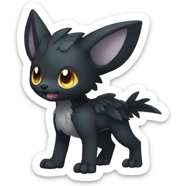 Cute cool fantasy dark-themed animal hybrid Fakemon full body sticker