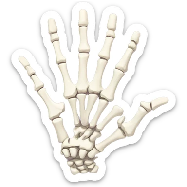 Pretty skeleton hand 5 fingers with pink nails manicure girly design but stylish minimalistic sticker