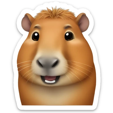 Capybara with mandarin  sticker