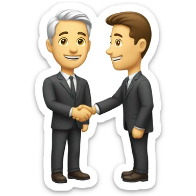 two sales man handshaking sticker