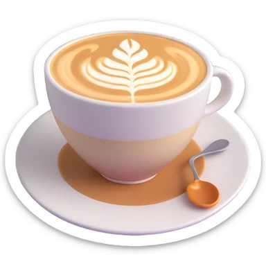 expensive artisanal latte in a cafe from upward view perspective, latte art, fancy coffee drink sticker