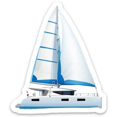 A lagoon 42 catamaran with no wording or letters on the boat  sticker