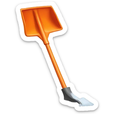 Orange snow shovel sticker