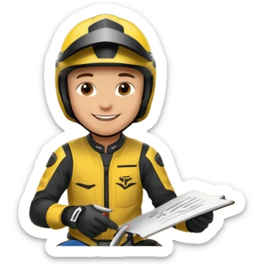 dirtbike rider signing autographs sticker