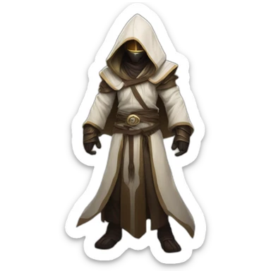 hooded jedi folding arms in world of warcraft sticker