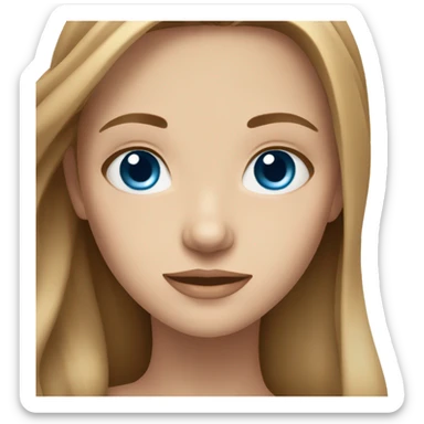 girl with fair skin long fair brown hair and blue eyes  sticker