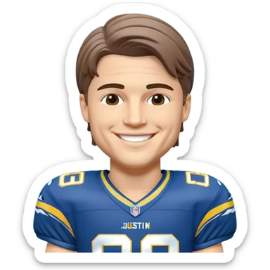 justin herbert chargers bobble head  sticker