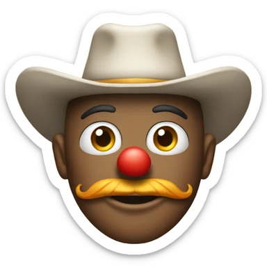 clown with cowboy hat sticker