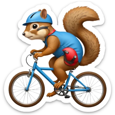 un écureuil cycliste sticker