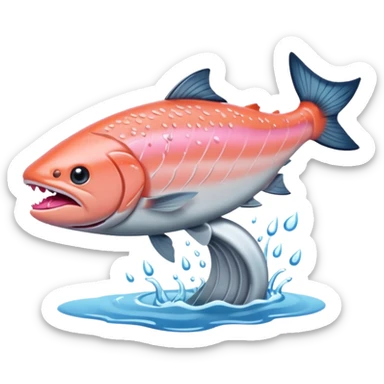 salmon flopping around on land sticker