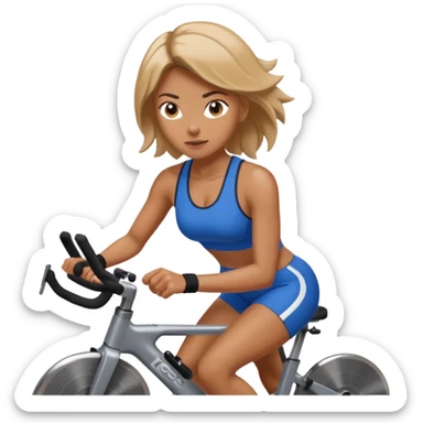 woman in spining sport sticker