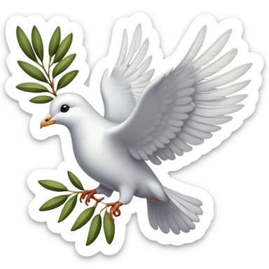 The fliyng dove bearing an olive branch sticker