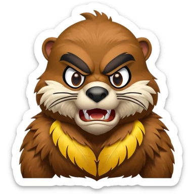 Oregon State Beaver mascot overpowering University of Oregon Duck mascot sticker