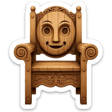 Chair with face sticker