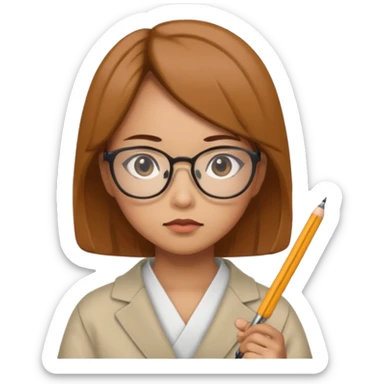 i need an image of a japanese woman analyst sticker