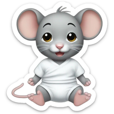 young jerry mouse with white diaper sticker