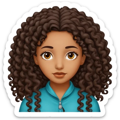 North african girl with long curly hair  sticker
