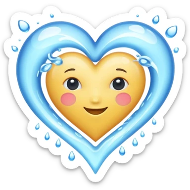 A heart made of cool refreshing water sticker