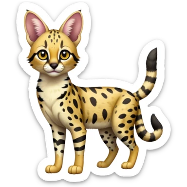 Colorful Serval-Genet-Ocelot-hybrid, full body sticker