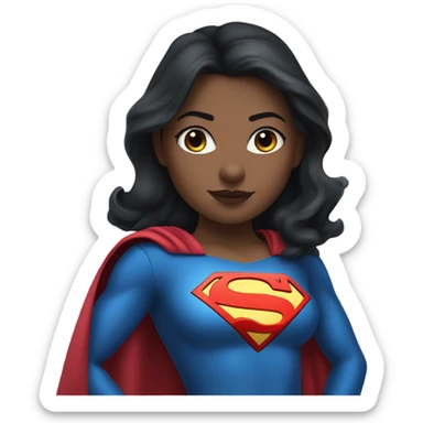 Supergirl Karina dark hair blue eyes with clothes sticker