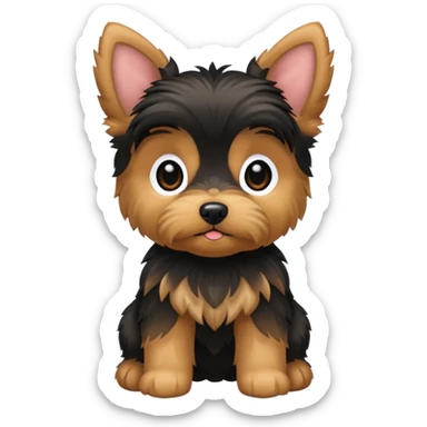 Floppy eared Yorkie puppy sticker