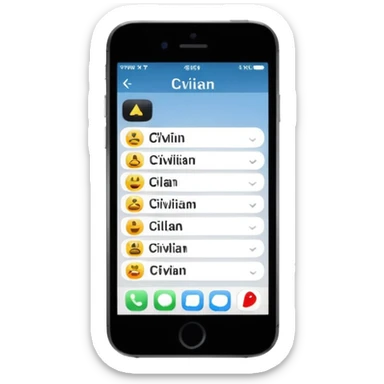 in the phone the text CIVILIAN sticker