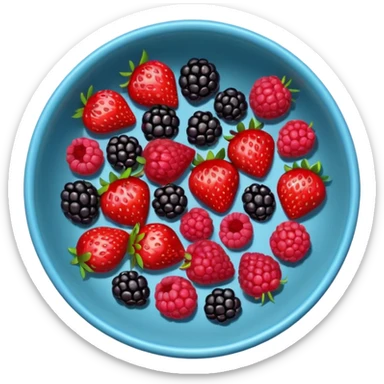 bowl negro solo de frutos rojos: fresas, moras, frambuesas. con vista desde arriba. sticker