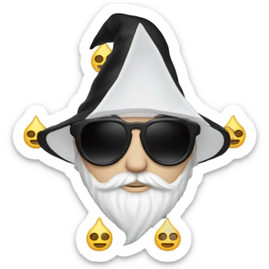 White boy with sunglasses and a black wizard hat sticker