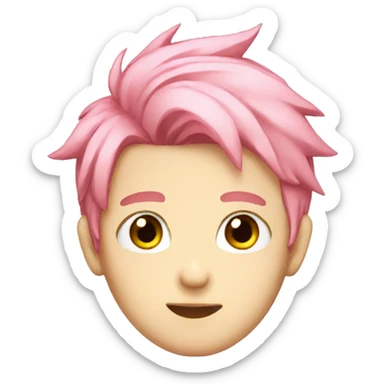 anime boy with pink hair sticker