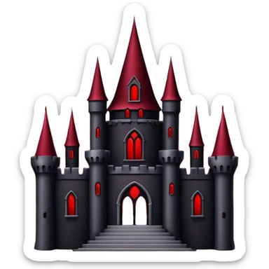 Dark Vampire Castle with the colors dark red and black, the castle should have dark red eys in the middle sticker