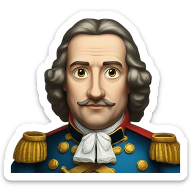 peter the great with protruding eyes sticker