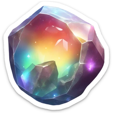 An opalescent rock gem planet sticker