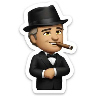 Marlon Brando as the godfather says “happy birthday, Uncle Brucie!” — please include the words in the image sticker