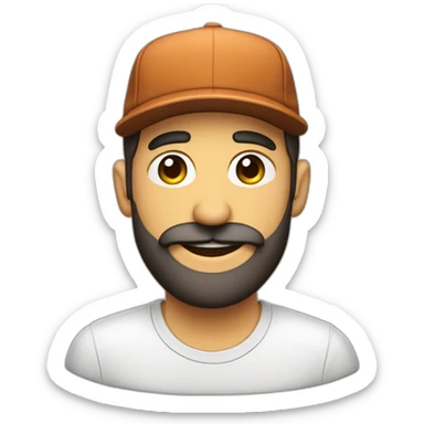 Hombre feliz con barba y gorra  sticker