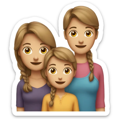 Famille de 5 personnes avec 3filles sticker