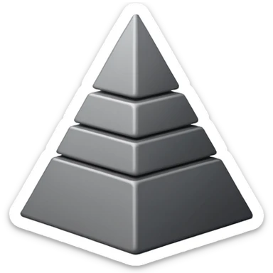 2D triangle with squares stacking up inside to demonstrate a bureaucratic system (all black and white) sticker