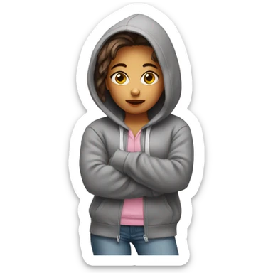 marketing girly but sad in a hoodie sticker