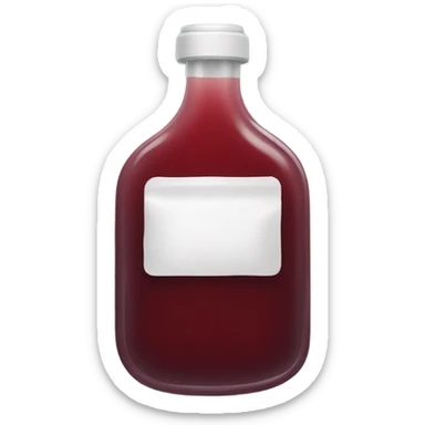 infusion bag with dark red  liquid  sticker