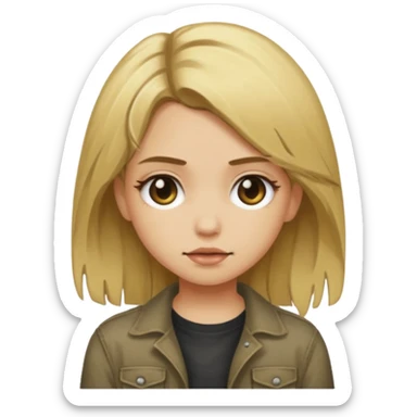 grunge girl with dirty blonde hair sticker