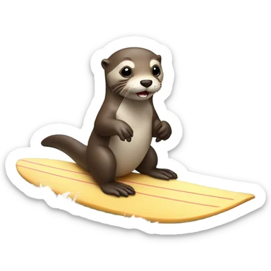 cute otter deguised as a surfer sticker