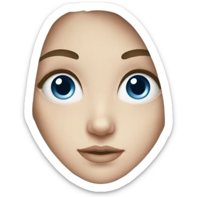 white girl with blue eyes, long dark hair and freckles  sticker