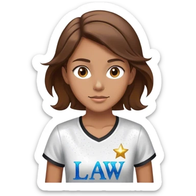 runner girl with law shirt on brown hair and sparkles  sticker