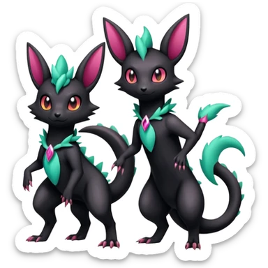 Shiny Dark Edgy Gothic Gloomy Futuristic Salandit-Umbreon-Shaymin-Delcatty-Hybrid (Full body) sticker
