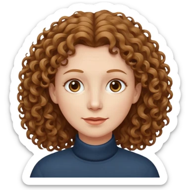 really long hair light brown curly pale skin middle age but really long hair sticker