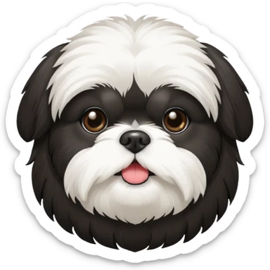 Black and white shih tzu sticker