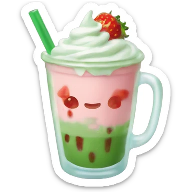 iced strawberry matcha latte  sticker