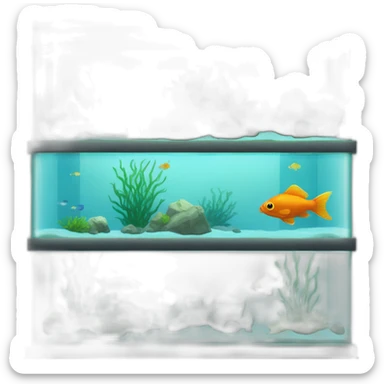 aquascaping fish tank with aquatic planys sticker