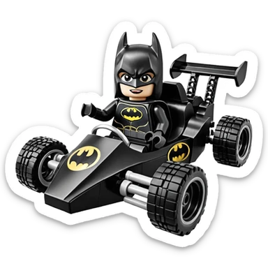 full size real-appearance road racing sexy buxom Batman’s feminine midnight-colored tight outfit sixty’s tv show dark stealthy accurate sporty safe plush deluxe Lego off-road pursuit drifting car lexus (black hair,reclining and relaxed torso and shoulders back against seat) rallycross kart  sticker